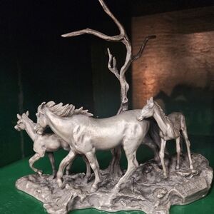 Vtg Don Polland RUNNING FREE Franklin Mint Limited Edition Fine Pewter 1977